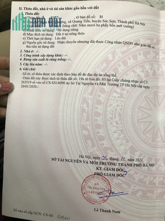 Hơn tỷ về tay 54m đường 8m Bắc Thượng gần kcn Nội Bài