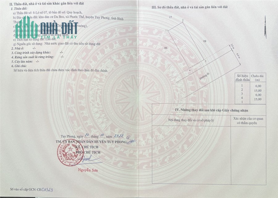 Đất thổ cư ven biển Bình Thuận, chỉ từ 5,5 triệu/m2. Sổ đỏ sẵn, bao phí.
